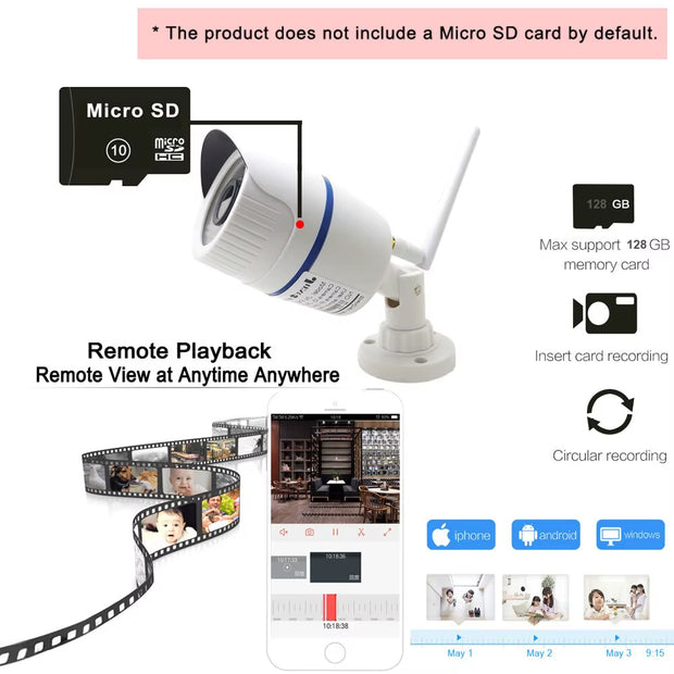 4MP Bullet IP Cameras Wifi Home Surveillance Security Wireless Video Outdoor Waterproof HD Camara Onvif Camhipro Camhi