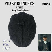Wool Newsboy Caps Men Herringbone Flat Caps Gatsby