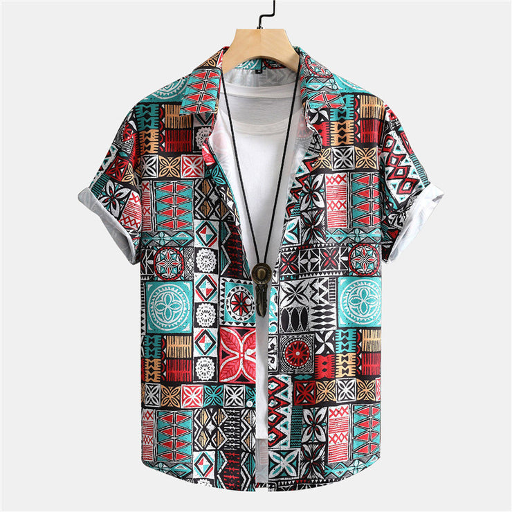 3D Personalized Printing T-shirt Summer Loose Short Sleeve Lapel Shirt Casual Streetwear Clothing For Men