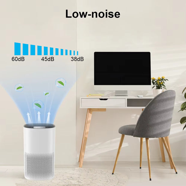Air Purifier for Home Portable Air Cleaner with Timer Mini Desktop HEPA Filter Air Freshener Eliminate Odor