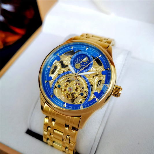 "Eclipse Skeleton Automatic — Where Light Meets Mechanical Brilliance"