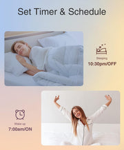 WB5 Alexa Light Bulbs, A19 E26 Color Changing Wifi Led Bulb Dimmable Tunable White 2700K~6500K, 800 Lumens, Works with Amazon Echo, Google Home, No Hub Required, 2.4Ghz Only, 4 Pack