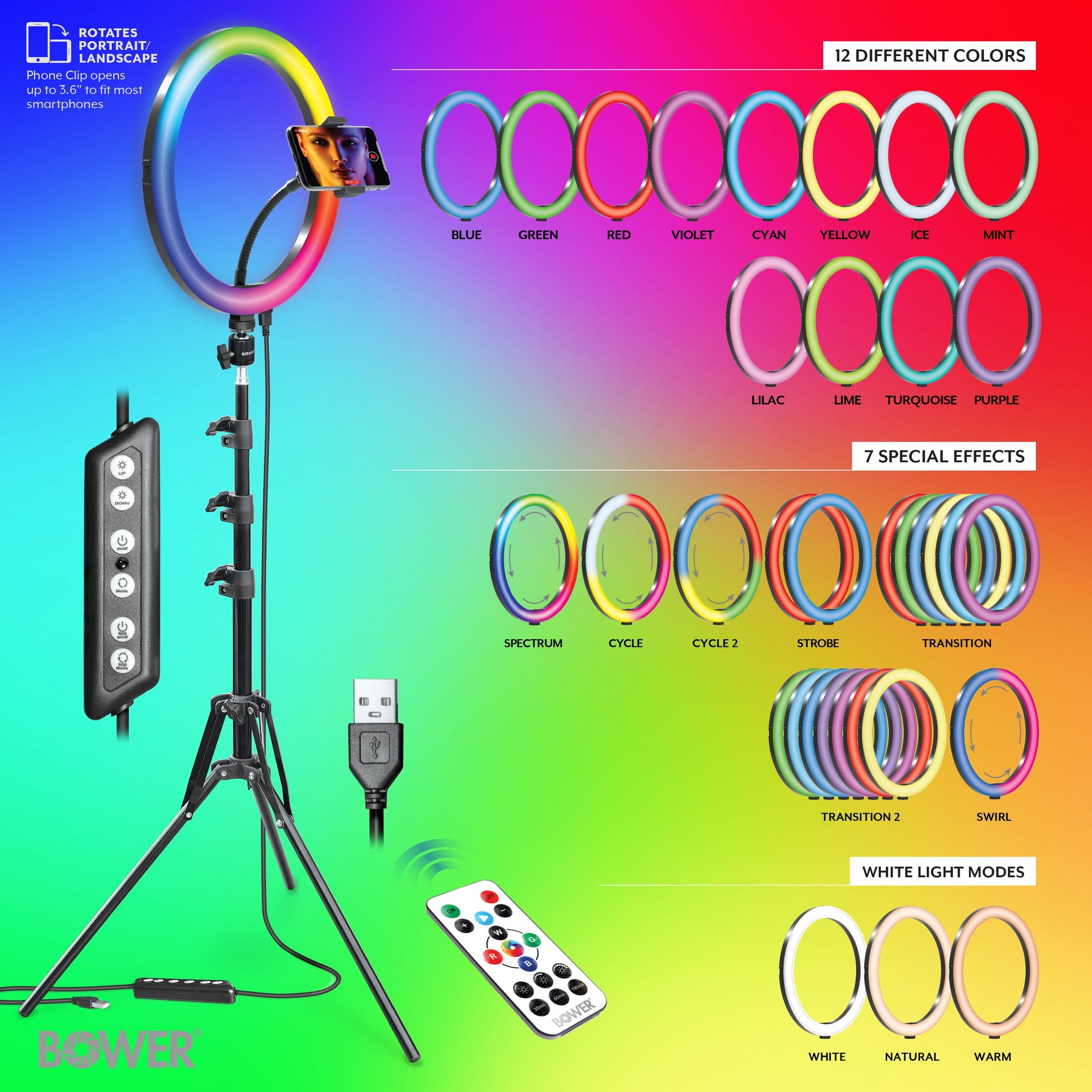 12-Inch LED RGB Ring Light