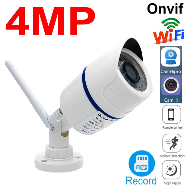 4MP Bullet IP Cameras Wifi Home Surveillance Security Wireless Video Outdoor Waterproof HD Camara Onvif Camhipro Camhi