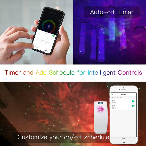 Tuya Wifi Smart Star Projector Galaxy for Holiday Party APP Control Smart Home Nebula Projector Works for Google Home Alexa